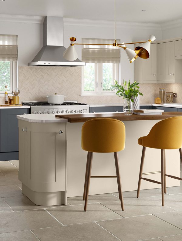 Elegant shaker kitchen door in Anthracite & Limestone finish
