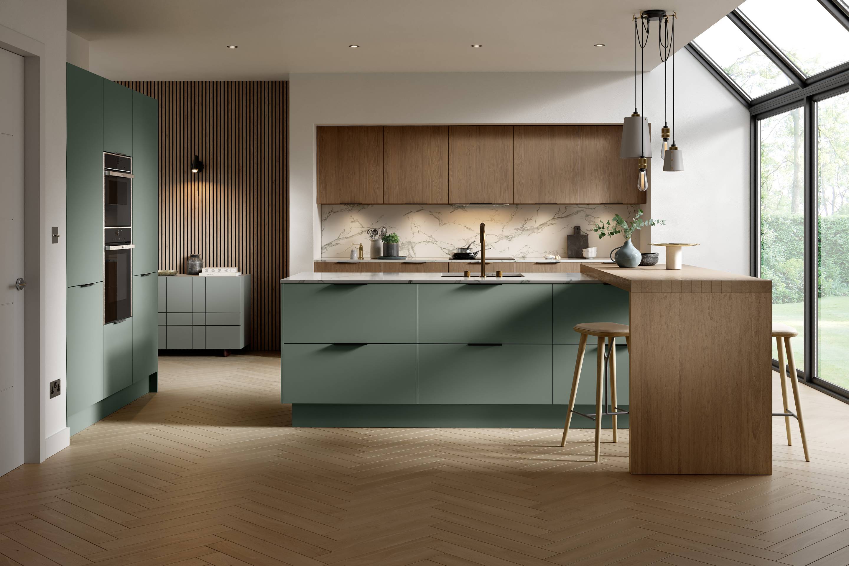 Pure | Modern Slab Door Kitchen | Omega Kitchens