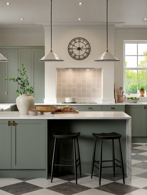 Sovereign shaker kitchen door in Jade finish